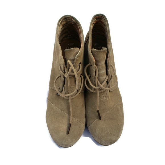 Toms Kala Desert Wedge Suede Booties Size 10 - Picture 2 of 15